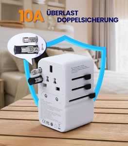 Adaptateur de voyage universel 3 prises Chargeur rapide Adaptateur de <span class=keywords><strong>prise</strong></span> internationale pour l'Europe, les États-Unis, le Royaume-Uni, l'Australie Type-C GAi 100-240V - Product Image 3
