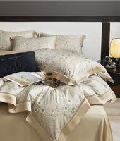 Ensemble de literie de luxe imprimé Lyocell-Tissu de soie écologique doux de qualité supérieure de 4 pièces, design élégant pour une expérience de sommeil