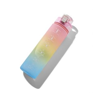 Bouteille d'eau sportive isolée à double paroi en plastique avec couvercle sans BPA 32 oz/1 litre Écologique Convient pour la salle de sport et les voyages - Product Image 4