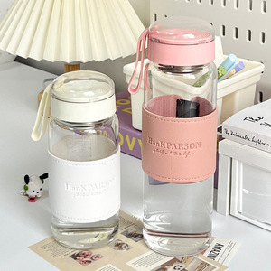 HanKPARSON Glass <b>Water</b> <b>Bottle</b> With Lid And <b>Filter</b> Portable For Travel And Office Use - Product Image 2