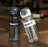 Bouteilles d'eau écologiques modernes pour hommes, femmes et étudiants, avec pailles anti-chute, couvercles pop-up et poignées compactes pour le sport et les voyages