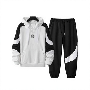 Men's Summer <b>Tracksuit</b> Hoodie with Elastic Waist Side Pockets Full Length Casual Style 100% Cotton Fleece Breathable Fabric - Product Image 3
