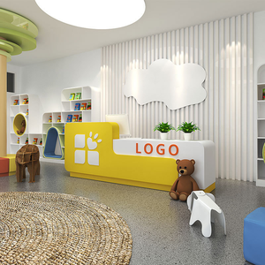 Gỗ hiện đại quầy lễ tân cho các trường đào tạo mẫu giáo đầu trung tâm Giáo Dục Văn phòng tiếp tân & thu ngân bàn cho thanh thiết kế - Product Image 1