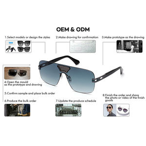 <span class=keywords><strong>Gafas</strong></span> de sol personalizadas sin montura para hombre y mujer, lentes de sol polarizadas de diseño vintage de marca - Product Image 6