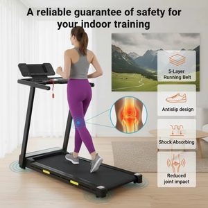 Tapis de course électrique pour la <span class=keywords><strong>maison</strong></span>, pliable manuellement, design incurvé avec écran LED, pour exercices cardiovasculaires - Product Image 2