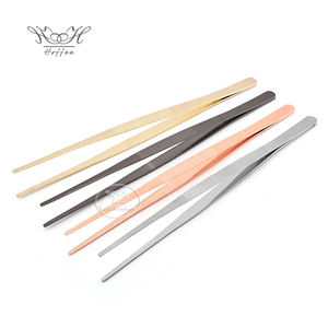 30cm Küchen werkzeug Edelstahl Benutzer definiertes Logo Pistole schwarz Kupfer Gold Antik Messing Regenbogen Farbe Home Medical Lange Pinzette Zange - Product Image 2
