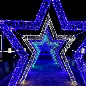 Túnel de Luces LED Gigante con Forma de Estrella para Decoración Navideña en Exteriores, Adorno Colgante para Paisajes - Product Image 1