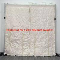 Panneau mural floral artificiel en soie, motif rose blanche et rose, 3D 5D, 3.28*3.28ft, pour toile de fond de mariage, décoration sur pied