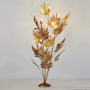 โคมไฟตั้งพื้นเหล็กสไตล์อเมริกันย้อนยุค <span class=keywords><strong>ต้น</strong></span>ไม้เงินนำโชคสี<span class=keywords><strong>ทอง</strong></span> สำหรับห้องนั่งเล่น วิลล่า โรงแรม ล็อบบี้ - Product Image 3