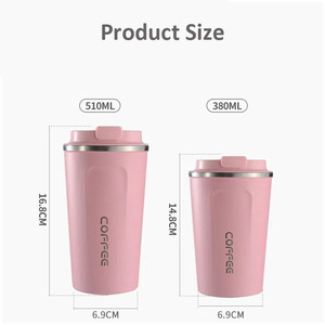 Taza de Café a Prueba de Fugas, Termo de Viaje de 380/510 ml, Termo de Acero Inoxidable Doble, Taza Termo para Café, Té y Agua - Product Image 5