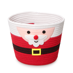 Panier de rangement Père Noël <span class=keywords><strong>en</strong></span> corde de coton rouge écologique pliable pour jouets d'enfants, cadeau de Noël, décoration de fêtes, vente <span class=keywords><strong>en</strong></span> gros - Product Image 1