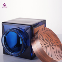 Pot en verre arabe carré de conception unique pour bahkoor