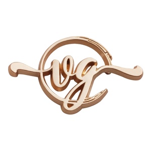 Tas Fashion Desain Pelat Bulat Logo Label Sekrup Logam Huruf Emas Berongga Kustom untuk Sabuk/Dompet - Product Image 1
