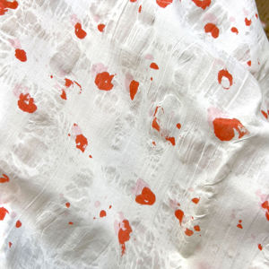 Tissu en coton Salt Shrink 80 g/m² à motif éclaboussures d'orange, sans repassage, en stock, pour robe, chemisier, haut, largeur 50 pouces - Product Image 4