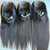 Cheveux humains vierges bruts européens sans colle pour perruques à closure en dentelle, 1 pièce, pré-épilées, pré-coupées, couleur naturelle, 5x5 HD, nœuds invisibles