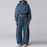 Ensemble tendance pour femme : sweat à capuche court oversize et pantalon de survêtement large – Tenue décontractée unisexe style streetwear pour couple
