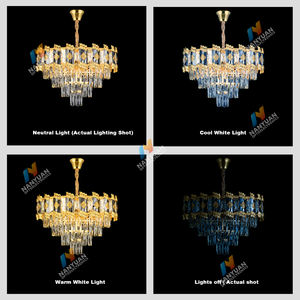 Lámpara Colgante Moderna de Cristal LED Dorado con Diseño de Borlas Escalonadas para Hotel, Villa u Hogar - Product Image 4