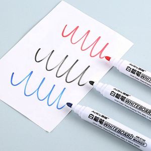 Marqueur effaçable à pointe large en plastique noir, économique, jetable, rechargeable, pour tableau blanc, idéal pour enseignants, bureau et école - Product Image 4