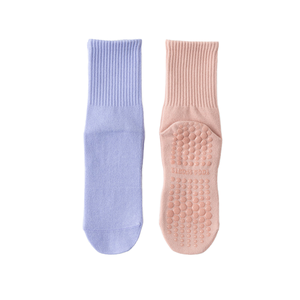 جوارب نسائية بشعار مخصص مضادة للانزلاق جيدة التهوية بلون قطن محبوك للطاقم والجري للرجال رياضة بيلاتيس قبضة جوارب يوجا - Product Image 5