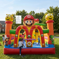 Châteaux gonflables commerciaux pour enfants et tout-petits, château gonflable extérieur à thème de dessin animé avec toboggan, structure de saut gonflable