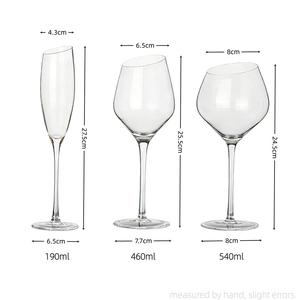 Gobelet en verre noir biseauté soufflé à la bouche, verres à vin rouge et blanc pour flûtes, cristal sans plomb, écologique, long pied - Product Image 6