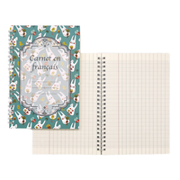 Cahier ligné français A5/B5 - Cahier d'exercices ligné français à spirale, pour les étudiants pour la pratique de l'écriture, cahier personnalisé avec logo.