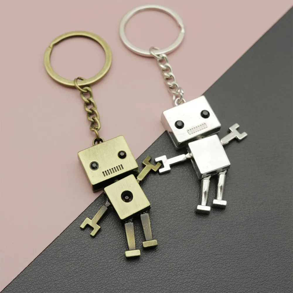 Promosi gantungan kunci Robot mekanis inovatif Aloi seng gantungan kunci logam untuk pria gantungan kunci liontin Robot kustom