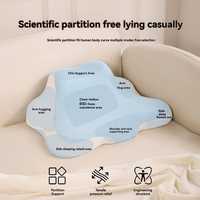 Oreiller cervical ergonomique avec zones de soutien scientifique en mousse à mémoire de forme inversée pour le bureau et les voyages