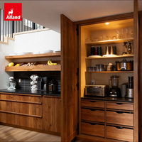 Armoire de cuisine sur mesure Alland, style campagnard américain rétro, vintage, en chêne blanc, pour maison de campagne