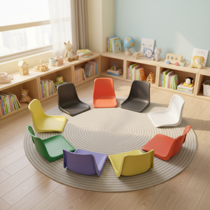 Chaises en plastique empilables durables, design moderne, 15 couleurs au choix, moulées en une seule pièce, pour l'école, le bureau, le restaurant, les événements - Product Image 1