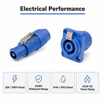 Connecteur étanche Powercon en alliage de cuivre, résistant aux intempéries, à large plage de température, pour LED extérieures