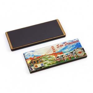 Aimants en bois rectangulaires, souvenir photo San Francisco 40x75mm, aimant de réfrigérateur personnalisé en MDF DIY - Product Image 2