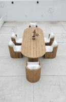 Sigma Furniture, mobilier de jardin de luxe, ensemble de table et de chaises en bois, style moderne