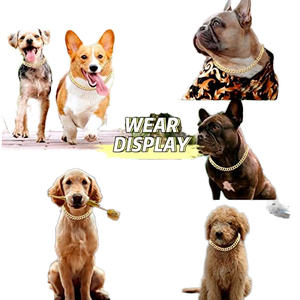 Joyería de diamantes de imitación de aleación de Zinc, hebilla de diseño cubano para caminar al aire libre, <span class=keywords><strong>Collar</strong></span> de cadena de Metal para perros grandes de 7 a 30 pulgadas - Product Image 4