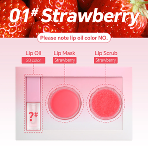 Ensemble de gommage pour les lèvres végétalien naturel à la fraise beurre à lèvres hydratant baume et sucre marque privée soin des lèvres maquillage vente en gros - Product Image 1