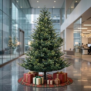 Grand sapin de Noël moderne à LED, décoratif, en PVC et PE, pin artificiel avec support métallique de qualité pour usage domestique - Product Image 1