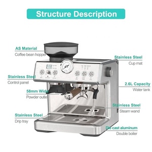 PANCERKA Nouvelle Arrivée Machine à Expresso Semi-Automatique Professionnelle en Acier Inoxydable 58mm 20 Bars pour Usage Domestique 20 Bar Ensu - Product Image 6