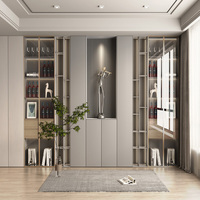 Buffet de cuisine et salle à manger en bois massif au design contemporain, éco-responsable, modulaire, avec console, table, meuble de rangement et armoire latérale