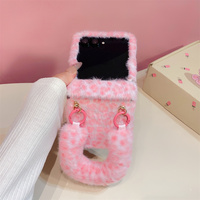 Casing Ponsel Leopard Klasik Y2K untuk Galaxy Z Fold 8 Ultra Flip 8-3, Pegangan Tangan Bulu Tebal Ukuran Besar, Penutup Pelindung Lipat