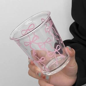 Garrafa de Água de Vidro de Alta Qualidade com Laço Rosa Fofo de 350ml, Copo Ecológico para Escritório Projetado para Meninas - Product Image 2