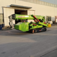 Grue araignée diesel Risenmega RM-800, portée télescopique 16,5 m, capacité 8 tonnes, acier Q235, stabilisateurs à nivellement automatique, panier personnalisé, fourche de préhension