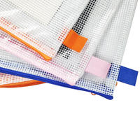 Carpeta de Archivos Impermeable al por Mayor, Bolsas de Malla Transparente con Cierre, Carpeta de Papel PVC Multicolor A4 para Artículos de Papelería