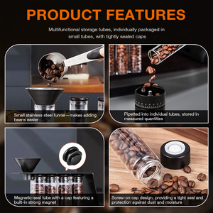 Kitchen Coffee Bean Storage Container Magnetic Single Dose Absorbing Transparent Glass Rack Coffee Bean Dispensing Tube - Product Image 5