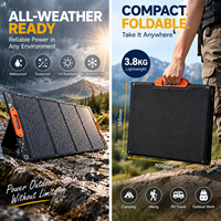 Chargeur solaire portable monocristallin pliable 100W, alimentation solaire légère avec câble MC4 pour camping-car, camping et extérieur