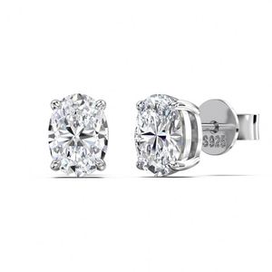 Dylam Stylish Top Jewelry 925 Sterling <b>Silver</b> Oval Shape 0.8ct D Color VVS1 Clarity Moissanite Stone <b>Stud</b> Earrings for Women - Product Image 2