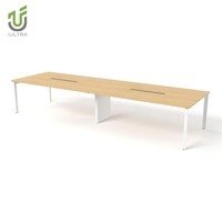 Table de conférence ovale IULTRA moderne en MDF de 12 pieds pour 2 à 8 personnes, idéale pour les hôtels, les écoles et les bureaux