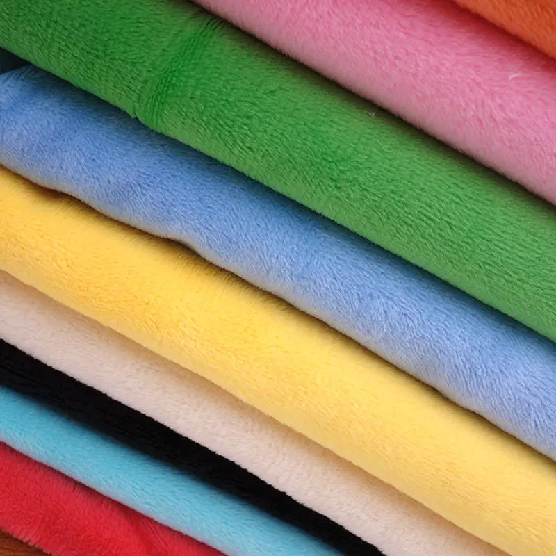 Super Soft Microfiber 97%Polyester 3%Spandex Fashion Design Custom Solid Velvet Fabric