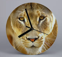Cadre photo rond en verre vierge de sublimation personnalisé de 20 cm, horloge BL-27