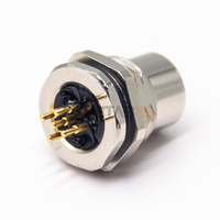 Connecteur M12 femelle 5 pôles, codage A, montage sur circuit imprimé, filetage M16, prise DeviceNet droite