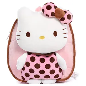 Sıcak satmak güzel pembe Kitty peluş sırt çantası çocuklar pelüş çanta hayvan sırt çantası 26CM sevimli KT Anime sırt çantası Kitty Kawaii pelüş çanta